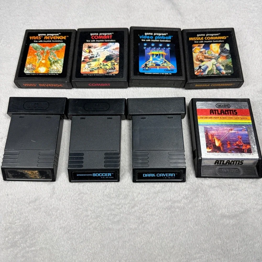 Atari 2600 Cartridge Lot 8 Games Yars Revenge Missile Command Combat UNTESTED